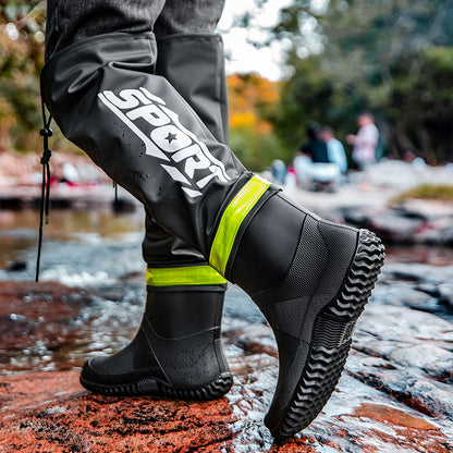 Waterproof High-Calf Slip-On Boots for Outdoor Adventures
