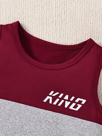 Boys' Casual Tank Top and Shorts Set, Lightweight Polyester