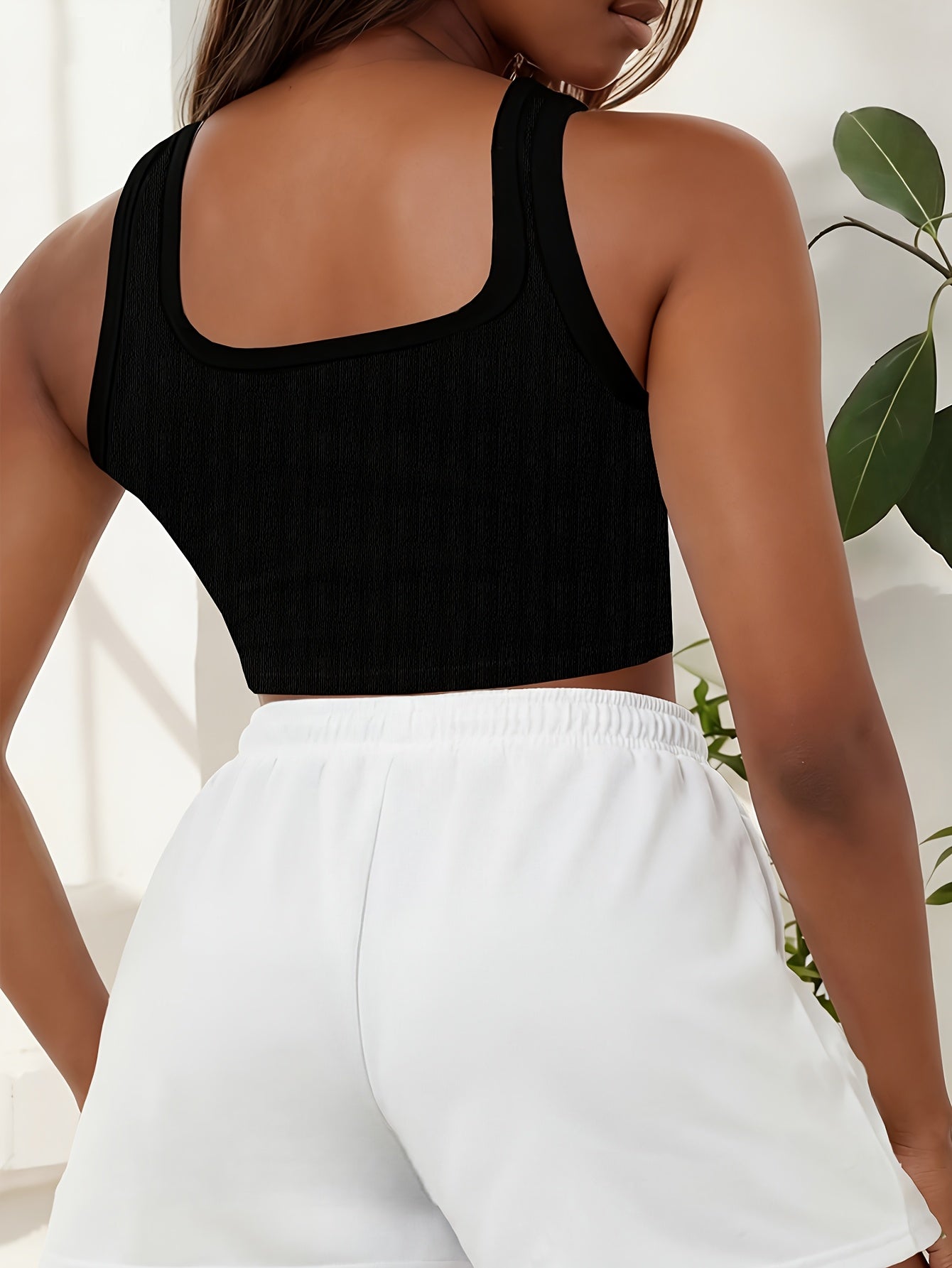 Buttery-Soft Crop Tank & Drawstring Shorts Set for Casual Comfort