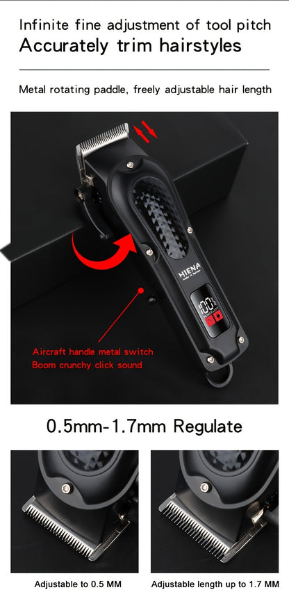HIENA Professional Hair Clippers for Men and Women with LCD Display, USB Rechargeable, ≤36V Operating Voltage, 18650 Series Lithium Battery, Efficient and Precise Haircutting for Salon and Home Use - ayq