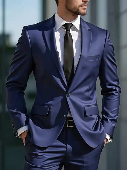 Men's Slim Fit Single-Breasted Business Suit Jacket