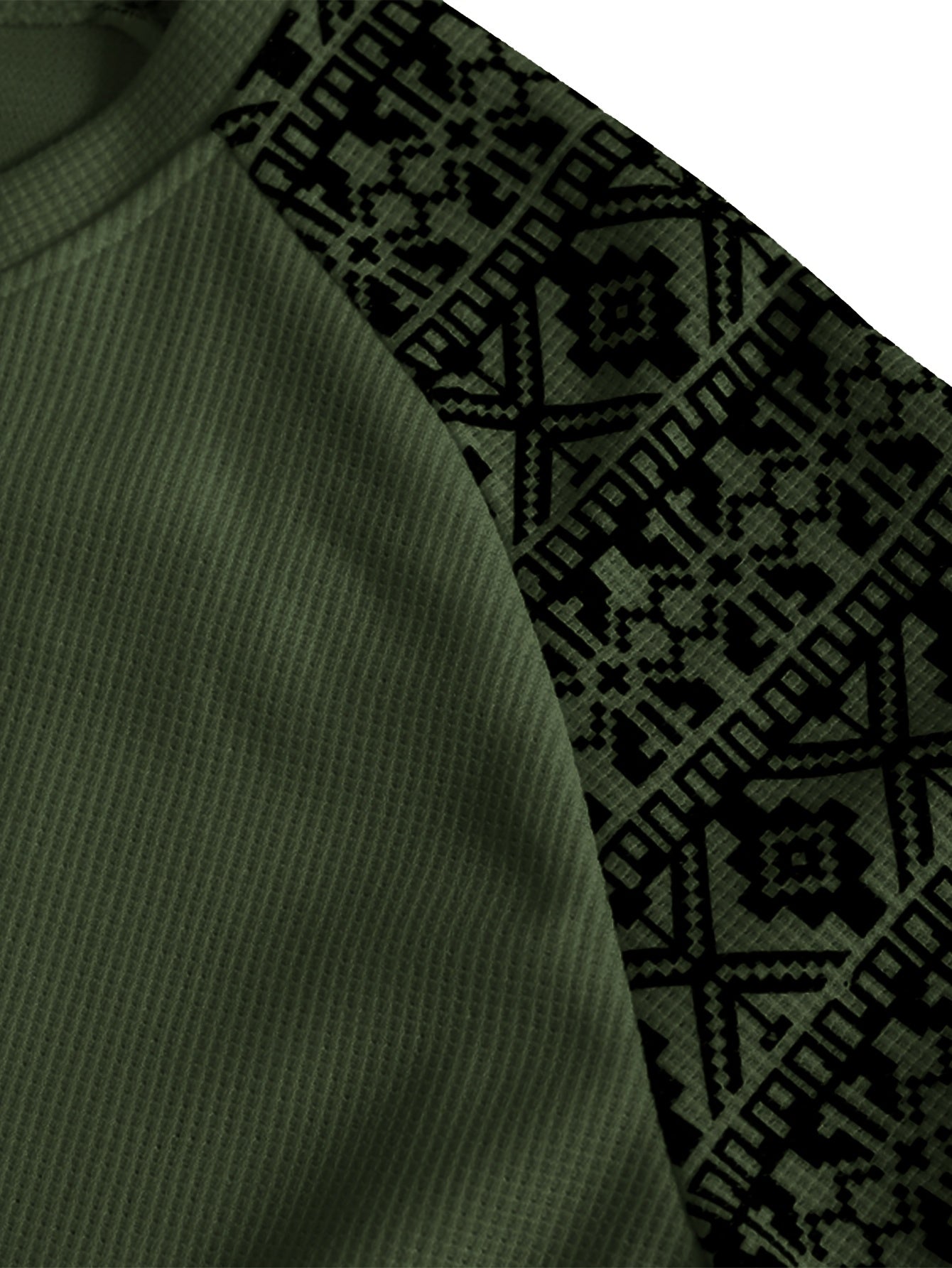 Men'S Long-Sleeve T-Shirt in a Heavy Waffle Knit for Autumn, Perfect for Casual Wear