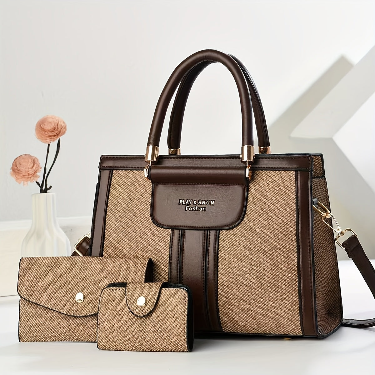 Elegant Large PU Shoulder Bag for Women - Multi-Layer Capacity