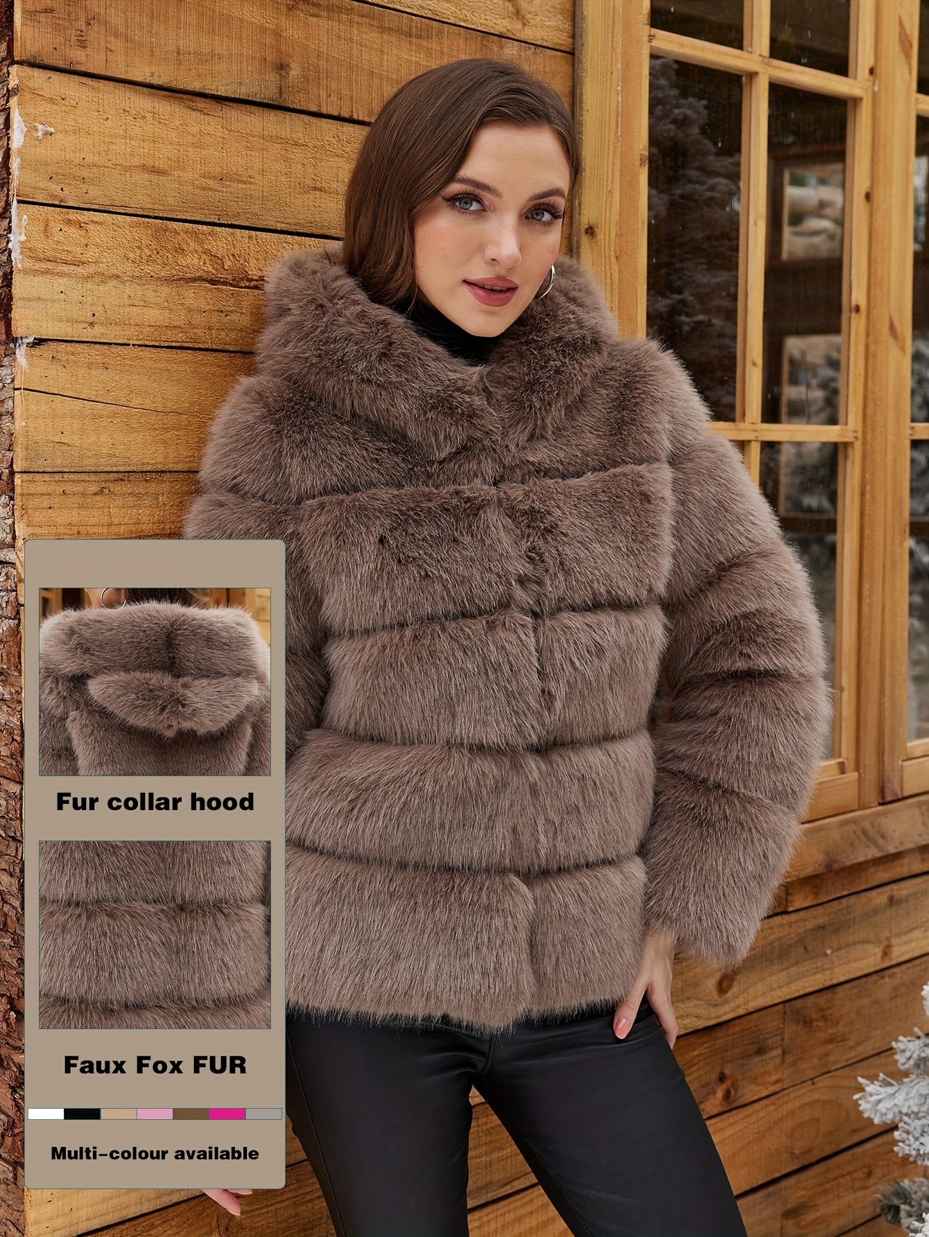 Women's Elegant White faux fur coat - Luxury Winter Outerwear with Single-Button Closure, Machine Washable Cold-Weather Jacket for Evening Events, Parties & Everyday - Chic Winter Coat for Women (Solid Color, O-Line Silhouett