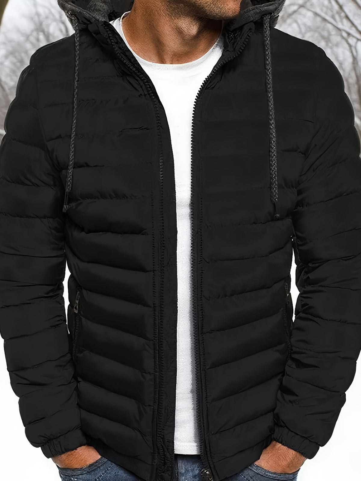 Men's Zipper Hoodie Jacket for Fall and Winter Casual Wear