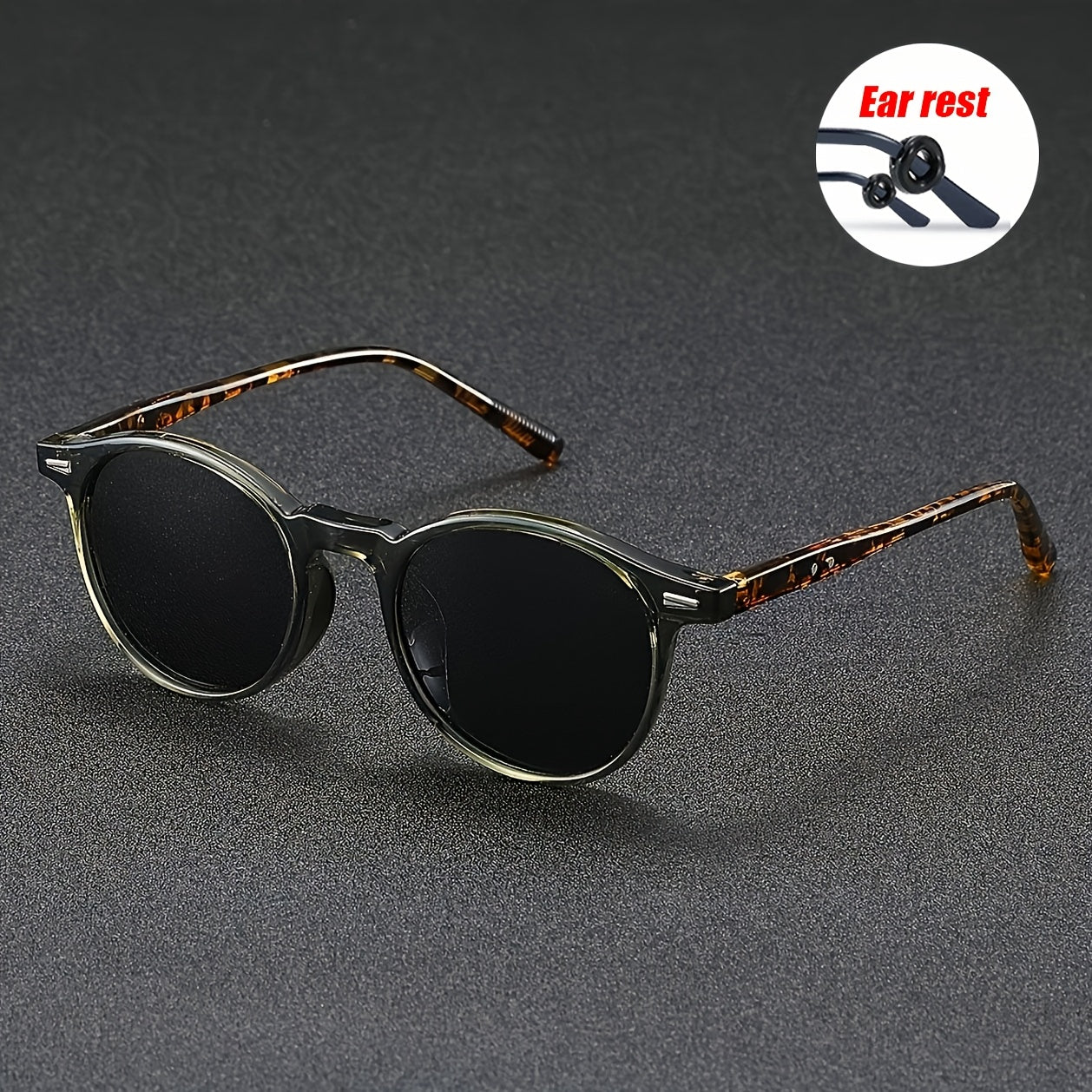 Unisex Amber Round Sunglasses with UV400 Protection