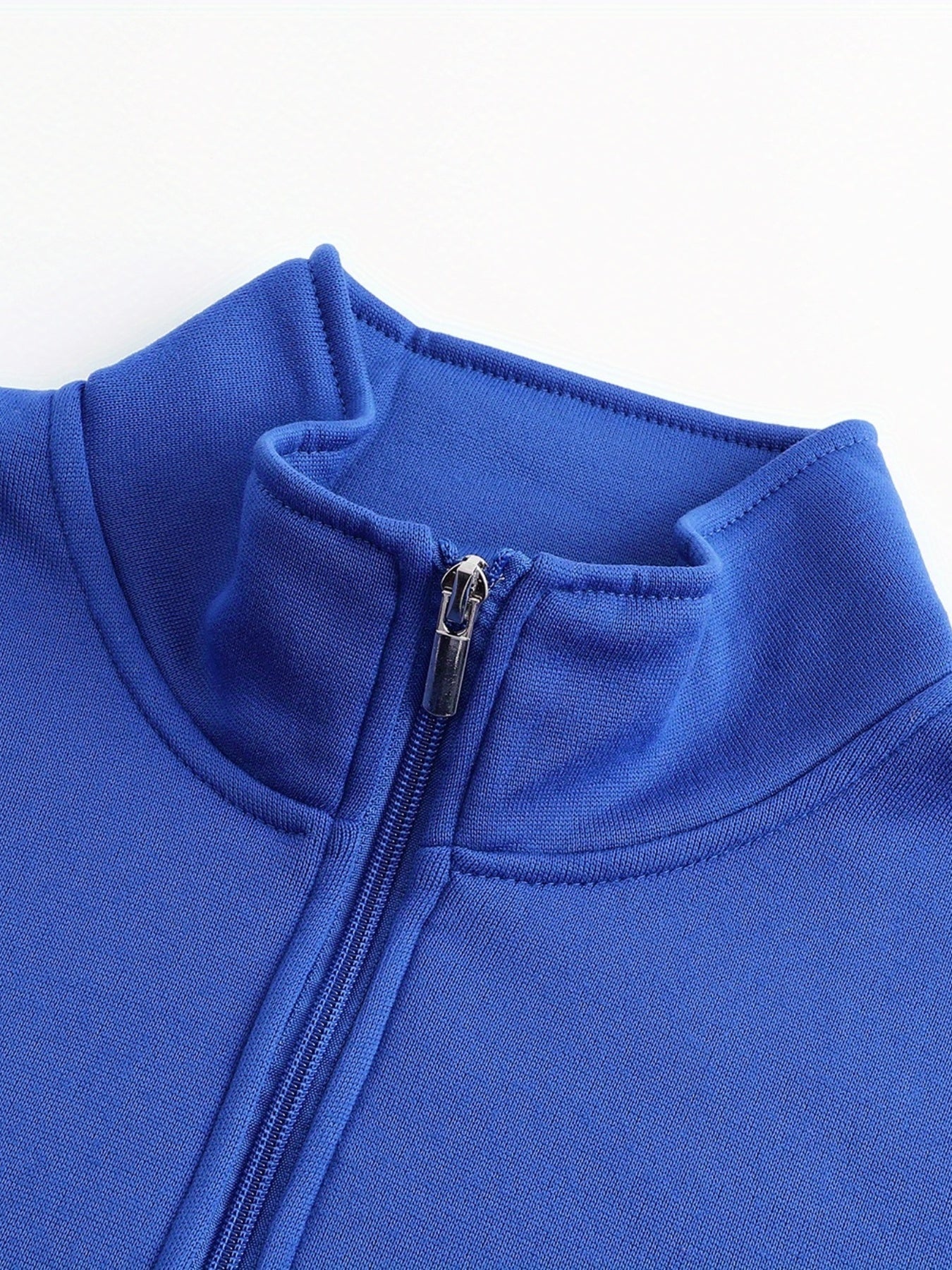 Warm High Neck Jacket, Men's Casual Slant Pocket Zip Up Athletic Jacket For Fall Winter