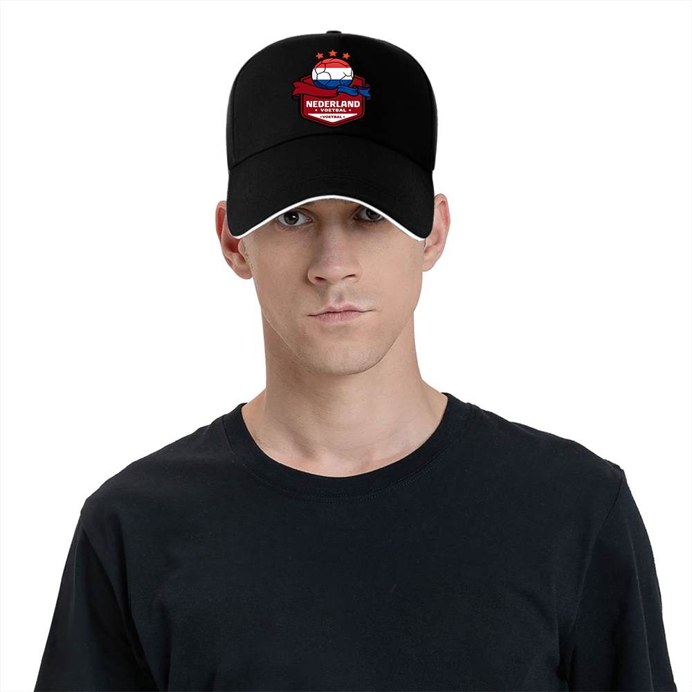 Dutch Football Crest Adjustable Baseball Cap with Netherlands Flag