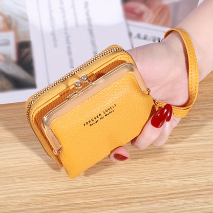 Small Credit Card Bag For Women, Multi Functional Kiss Lock Wallet, Fashion Zipper Coin Purse