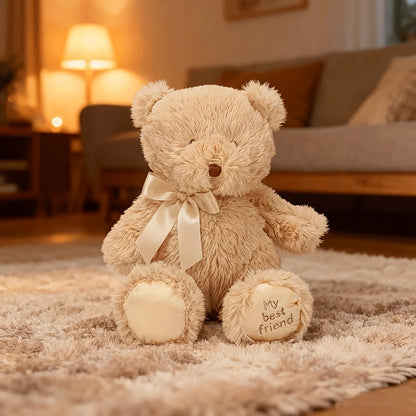 Cartoon Teddy Bear Plush Toy Cute Soft Stuffed Bear Dolls Funny Interactive Doll Cozy Home Sofa Decor Plush for Bedroom Desk Decoration Items Gift for Family and Friends