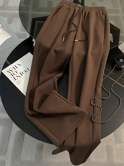 2026 Spring And Autumn Stylish And Chic Melard High-End Casual Outfit, Women'S Trendy Cool Striped Work-Style Zip-Up Jacket with Drawstring Elastic Waist, Street-Style Two-Piece Set, Versatile Commuting Outfit, Women'S Pants