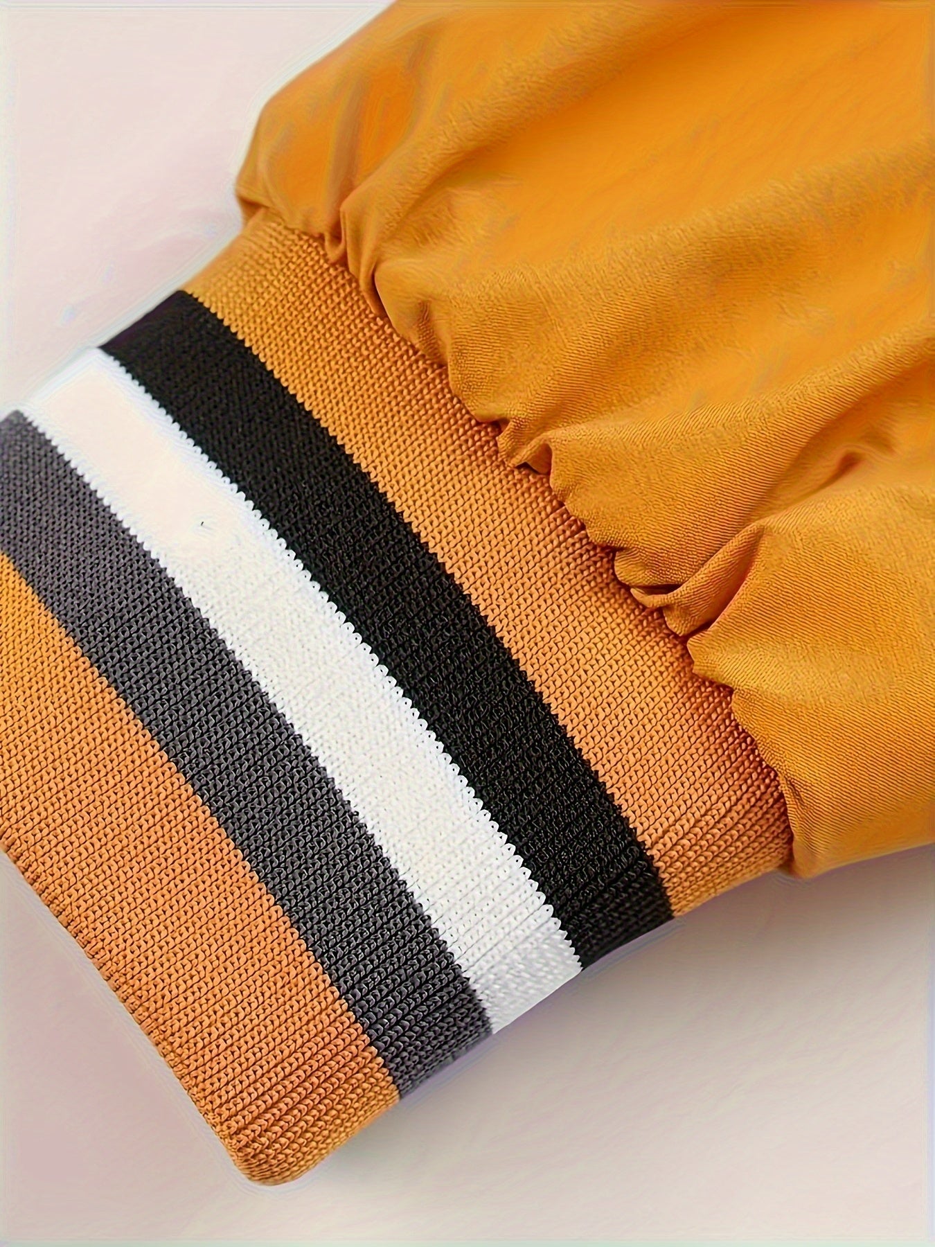 Men's Lightweight Jacket - Mustard-Yellow with Black Print Stripes, Zipper Closure & Structured Fit for Urban Streetwear, Formal Events - Spring/Fall Outerwear Coat, Spring Outerwear, Striped Detail Jacket, Nonstretch Materia