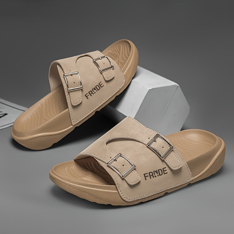 Unisex Casual Slip-On Slippers with Adjustable Straps & Non-Slip Soles