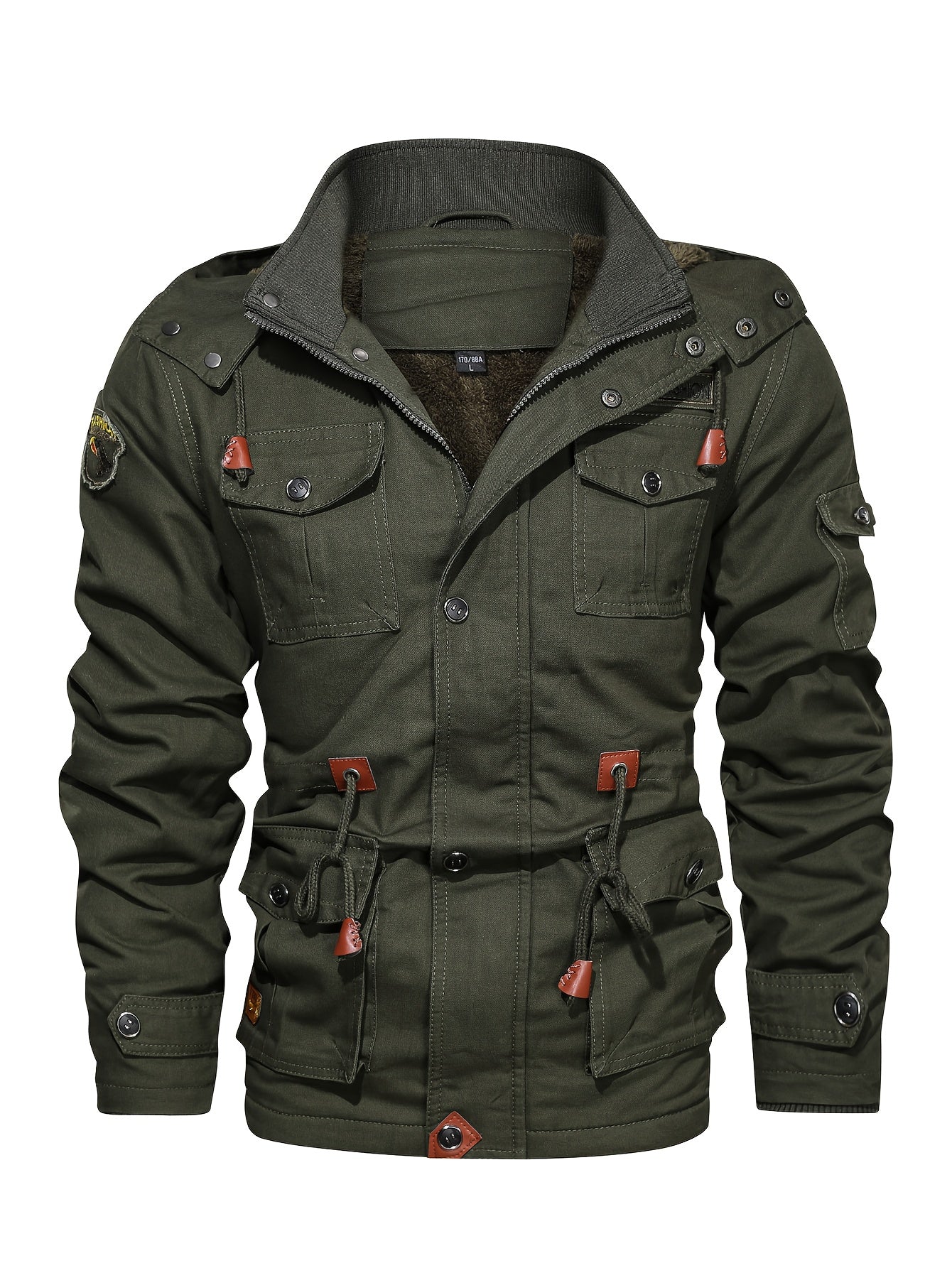 Men'S Heavyweight Winter Jacket - Thermal Insulated Cold Weather Coat with Full-Zip Closure, Hooded Windproof Outerwear, Multiple Utility Pockets - Olive Green Tactical-like design for Outdoor, Commute, Everyday - Non-Stretch