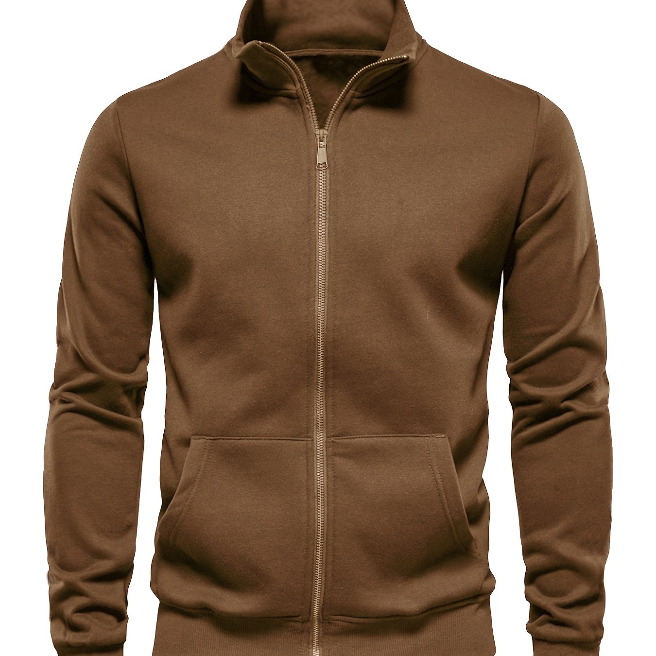 Men'S Lightweight Breathable Zip-Up Jacket - Casual Outdoor Windbreaker with Kangaroo Pocket, Soft Shell Design for Hiking, Fishing, Gym & Streetwear - Spring/Fall Layering Essential, Fishing Attire, Stylish Stand Collar, Dur