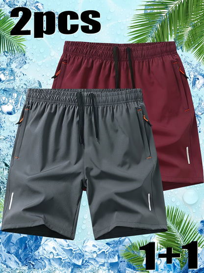 Men's Quick-Dry Casual Shorts 2-Pack for Summer Sports