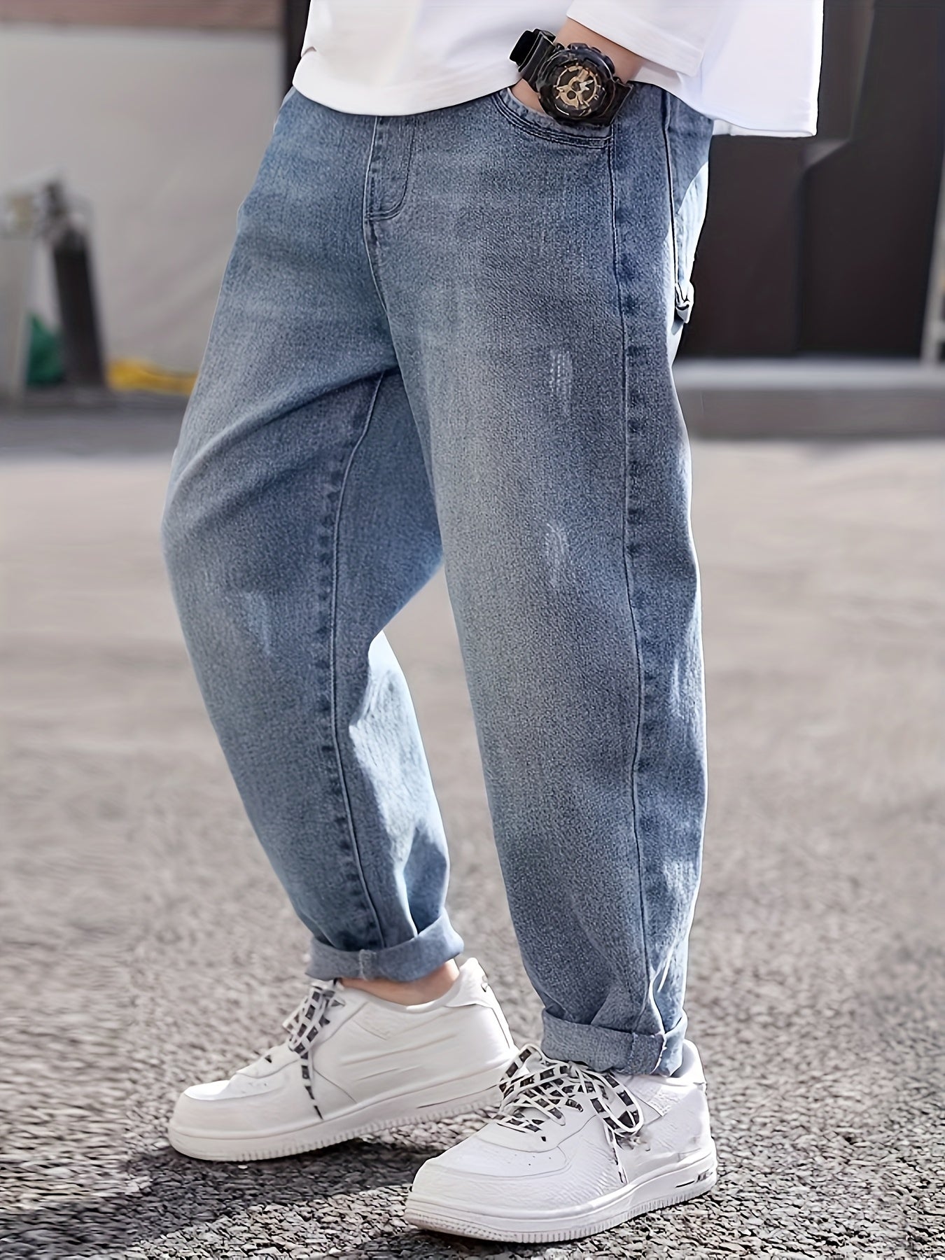 Boys' Slim Fit Skinny Jeans with Cotton Blend Fabric
