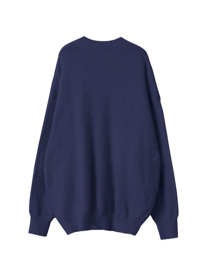 Plus Size - Women'S Cozy Yellow V-Neck Sweater with Pearl Buttons & Fleece-Lined Cuffs - Asymmetrical Hem, Geometric Pattern, Casual Winter Pullover for Casual Attire, Winter Apparel | Vneck Sweater | Pearl Button Details, Sw