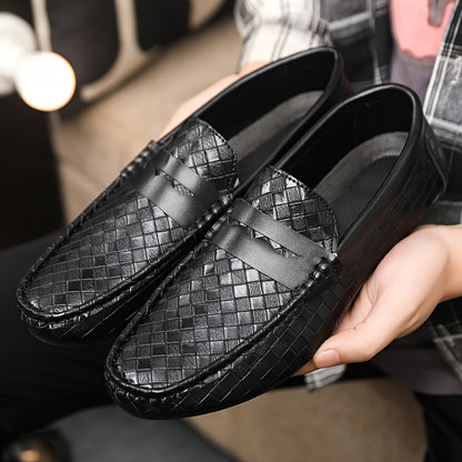 Men'S British Style Loafers - Comfortable Slip-On Moccasins with Round Toe, Faux Cover Upper & PVC Sole, Perfect for Casual Wear, Parties, and Weddings, Wedding Shoes