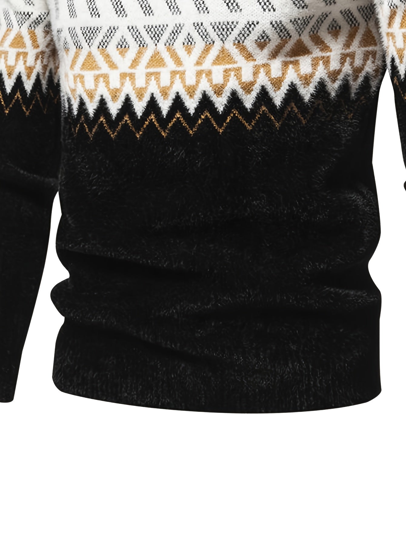 SENMEIGUO Men'S Casual Crew Neck Knit Sweater - Cozy Long Sleeve, Striped Pattern, High Stretch Acrylic Blend for Fall/Winter