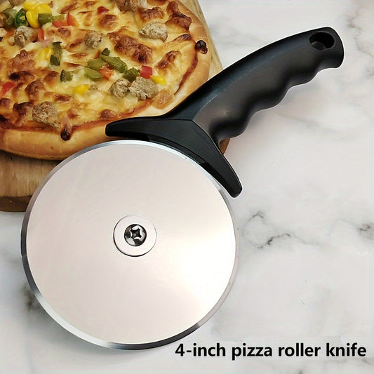 Stainless Steel Pizza Cutter - Perfect for Slicing & Serving, Ideal Baking Tool for Home and Professional Use, Single Roller Design, Essential Kitchen Gadget
