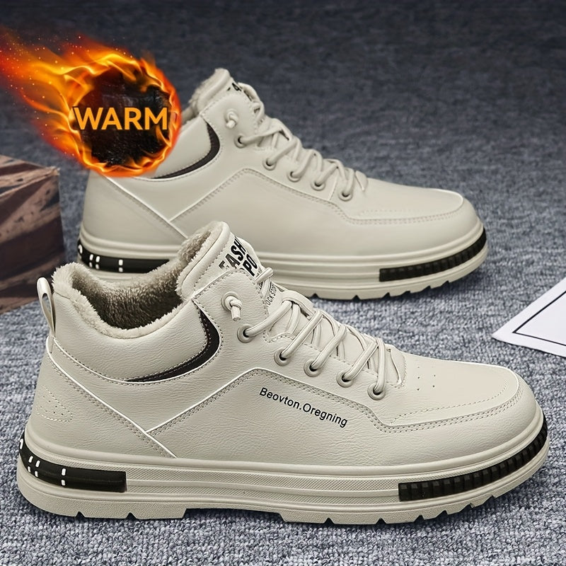 Men's Winter Lace-Up Short Snow Boots for Outdoor and Casual Wear
