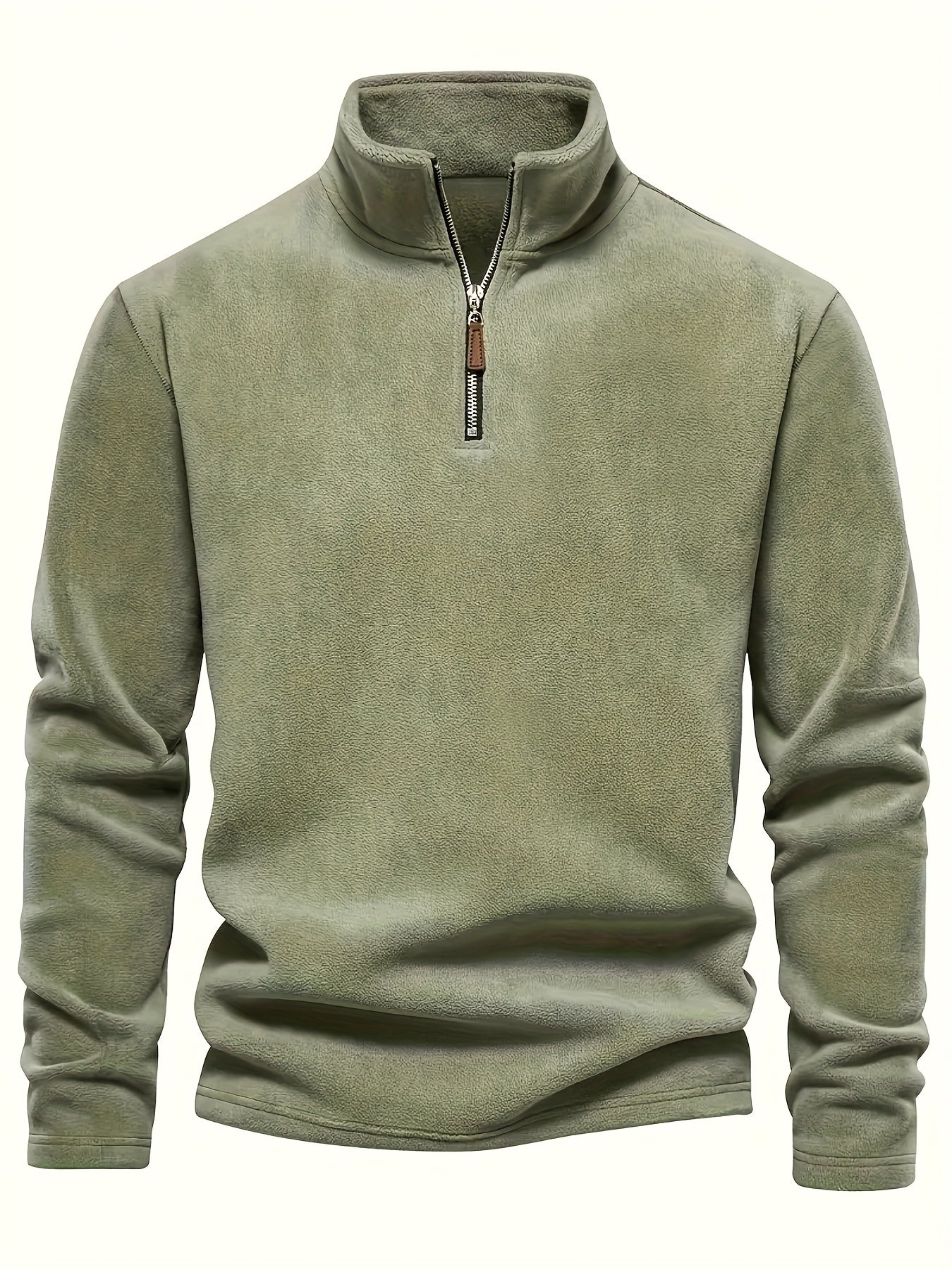 Men'S Heavyweight Full-Zip Hoodie - Thermal Winter Jacket with Zipper Closure, Stand Collar, Long Sleeve Cold Weather Coat for Skiing, Commuting - Thick Insulated Outerwear (Solid Color) - Easy-Care Zipper Front Closure, Wint