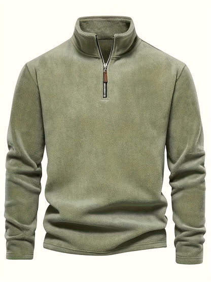 Men'S Heavyweight Full-Zip Hoodie - Thermal Winter Jacket with Zipper Closure, Stand Collar, Long Sleeve Cold Weather Coat for Skiing, Commuting - Thick Insulated Outerwear (Solid Color) - Easy-Care Zipper Front Closure, Wint