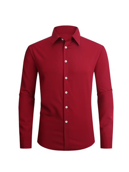 Men's All-Season Business Set: Long Sleeve Shirt & Formal Pants