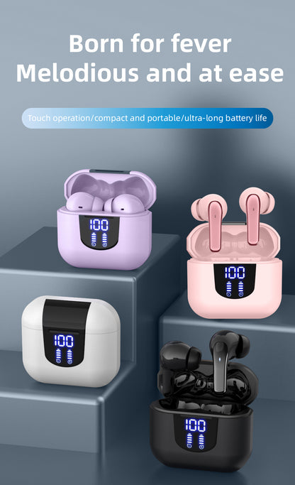 Wireless Headphones, Wireless 5.3 Earbuds, 13mm Speaker, 30H Playtime, Type-C Fast Charging Box, Stereo Wireless In-Ear Headset, Suitable for iPhone and Android In-Ear Headsets, Gaming Business Sports Headphone Mic