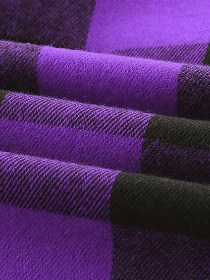 Plaid Shirt Coat For Men Long Sleeve Casual Regular Fit Button Up Hooded Shirts Jacket