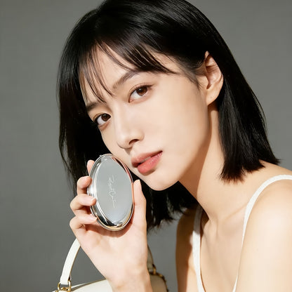 Foldable Round Makeup Mirror with Air Cushion Comb - Portable