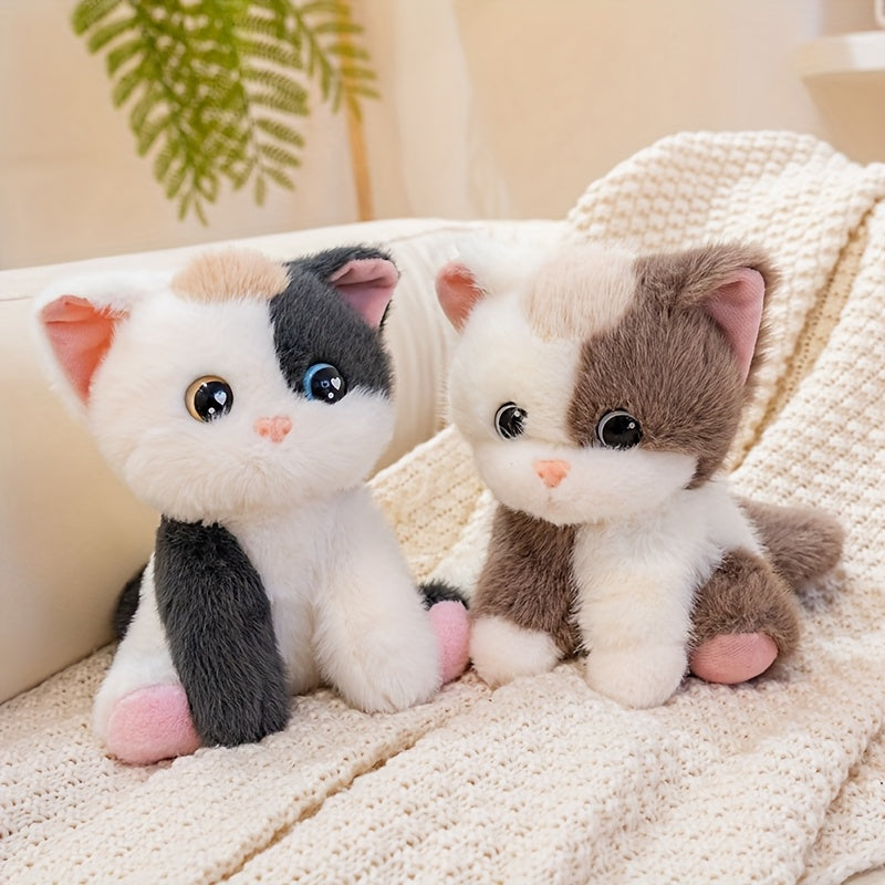 Adorable Plush Toy of a Calico Cat, Soft And Fluffy, Perfect for Gifts During The Holidays Or As Home Decoration.