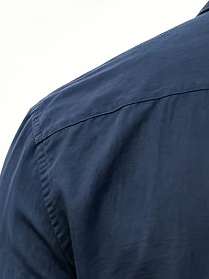 Men's Linen Blend Long Sleeve Casual Shirt for Spring Summer