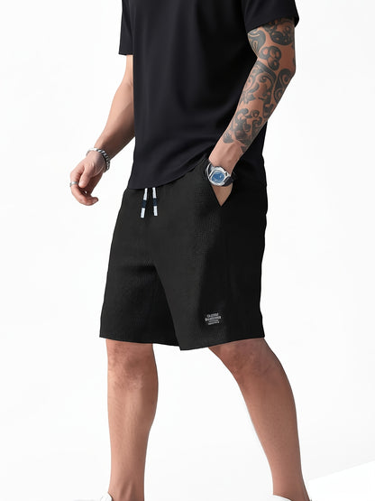 Men's Athletic Waffle Shorts with Drawstring Waist and Pockets