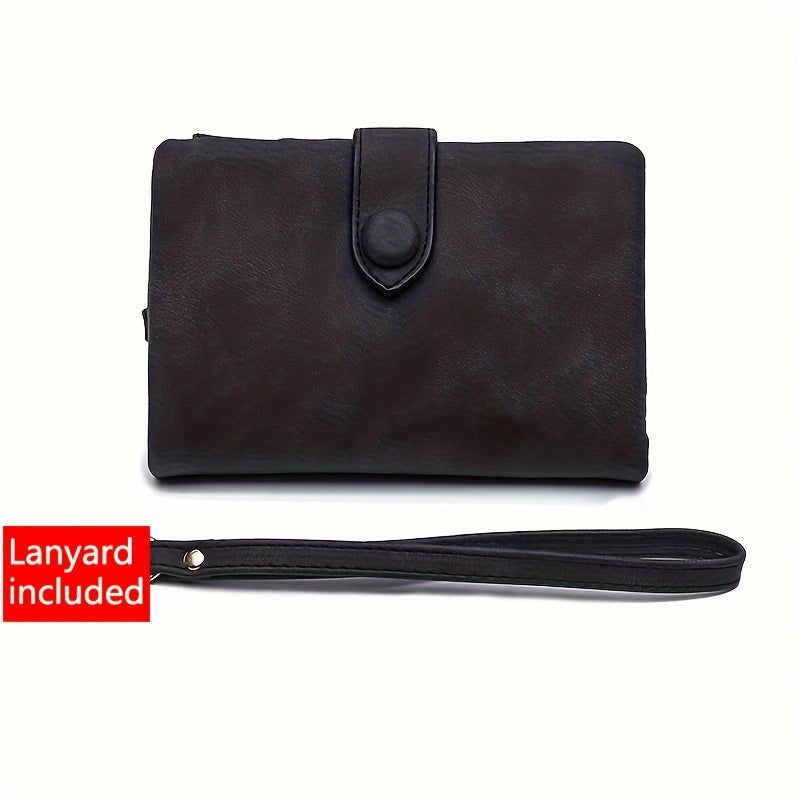 Wallet - Compact Short Design with Solid Color Finish, Stylish Coin Purse, Secure Flap Snap Closure, Ultra-Portable and Lightweight - Perfect for Womens Casual Daily Use