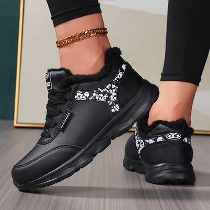 Women's Winter Thermal Fleece-Like Short Boots - Grey & Pink Synthetic Upper, Sole Traction, Lace-Up Low-Top Snow Shoes for Ice Walking, Casual & - Warm Cold Weather Outdoor Footwear