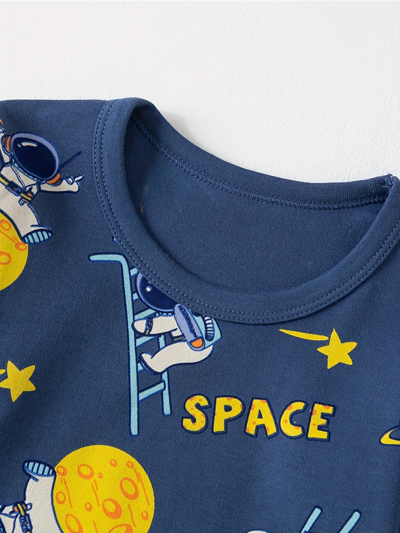 Boys' Cotton Astronaut Thermal Underwear Set for Spring/Fall