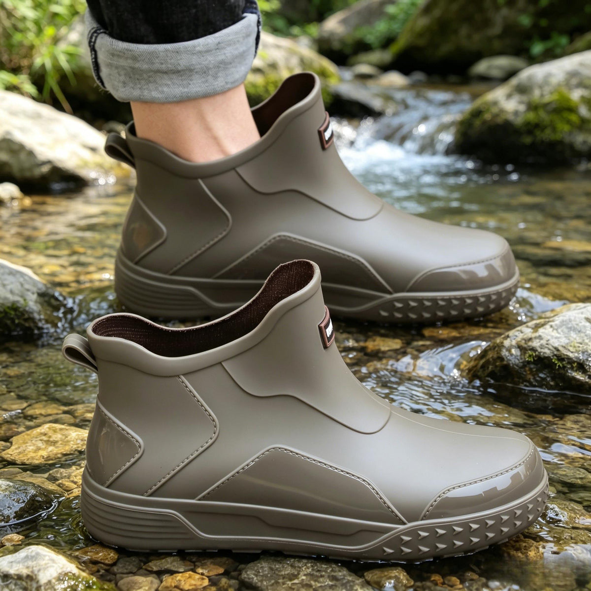 Unisex Low-Top Waterproof Rubber Rain Boots for All Seasons