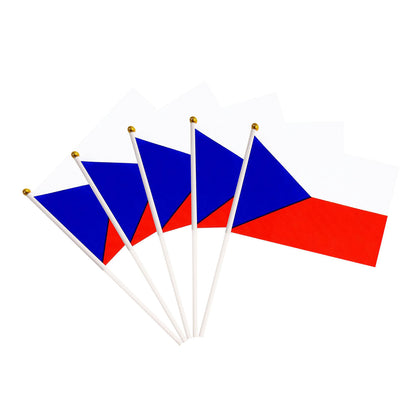 Czech Republic Mini Handheld Polyester Flag for Parties & Sports