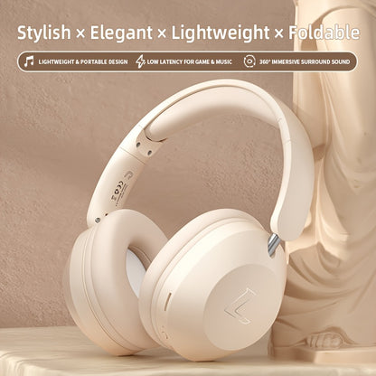 Wireless Headset with Pressure Relief Design, Bass Boost Built-in Microphone, Telescopic and Rotatable Flat Design, Auxiliary TF Mode for Gaming and Sports Use, Wireless Sports Earbuds, Office and Travel Compatible, Powerful