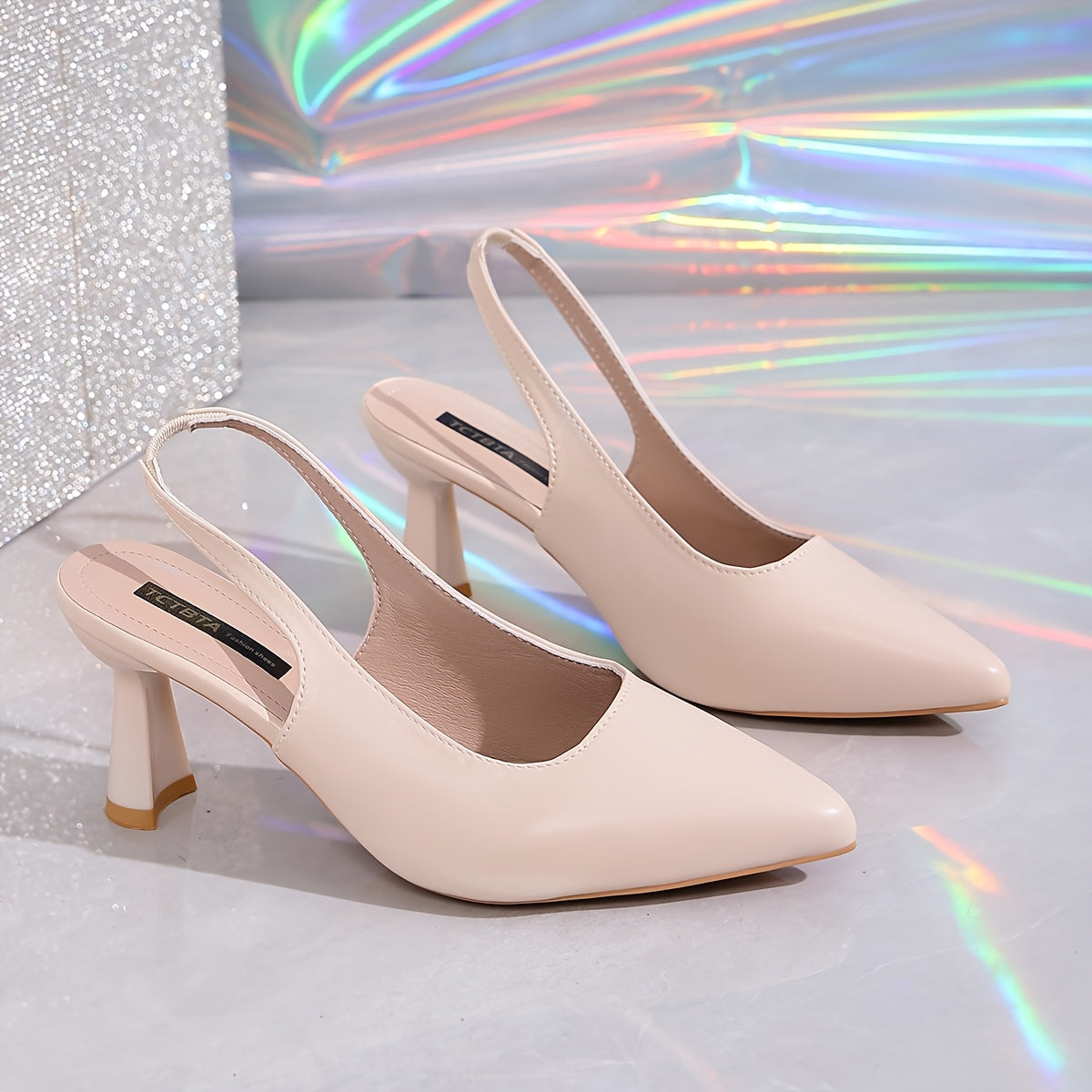Women's Pointed Toe Chunky Block Heel Summer Shoes