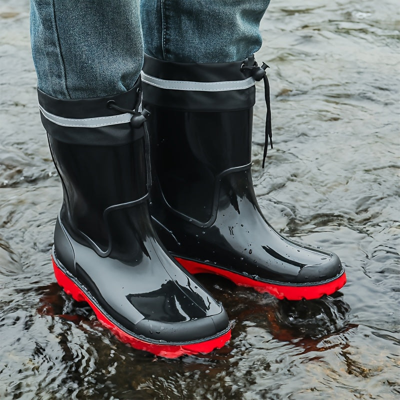 Men's Waterproof Non-Slip PVC Rain Boots for Outdoor Use