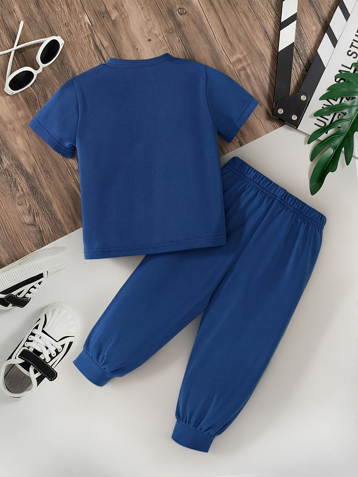 Boys' Casual 2-Piece Pants & T-Shirt Set, Spring Summer - ayq