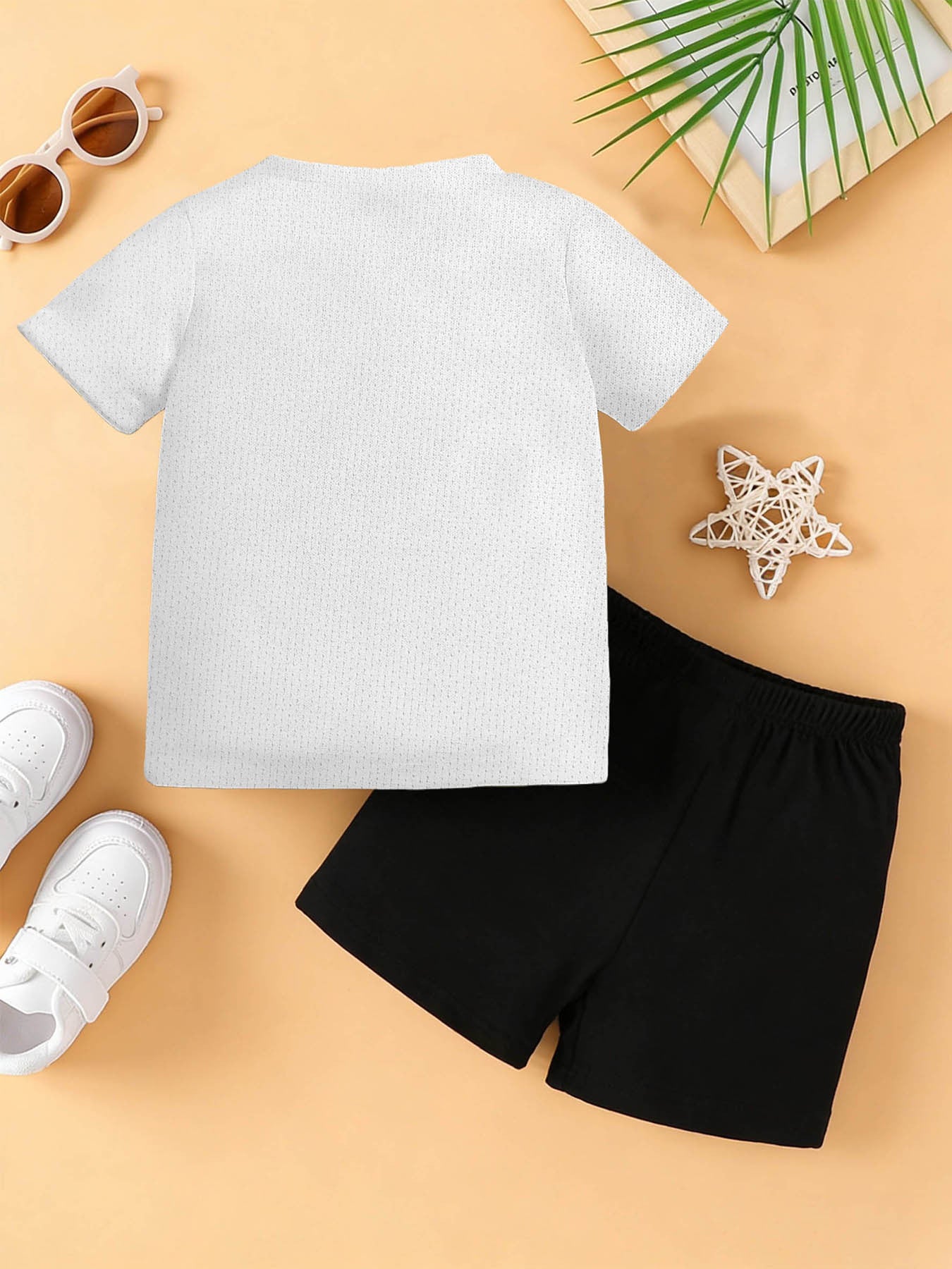 Baby Boy Summer Set: Short Sleeve Top & Shorts with Cartoon Prints