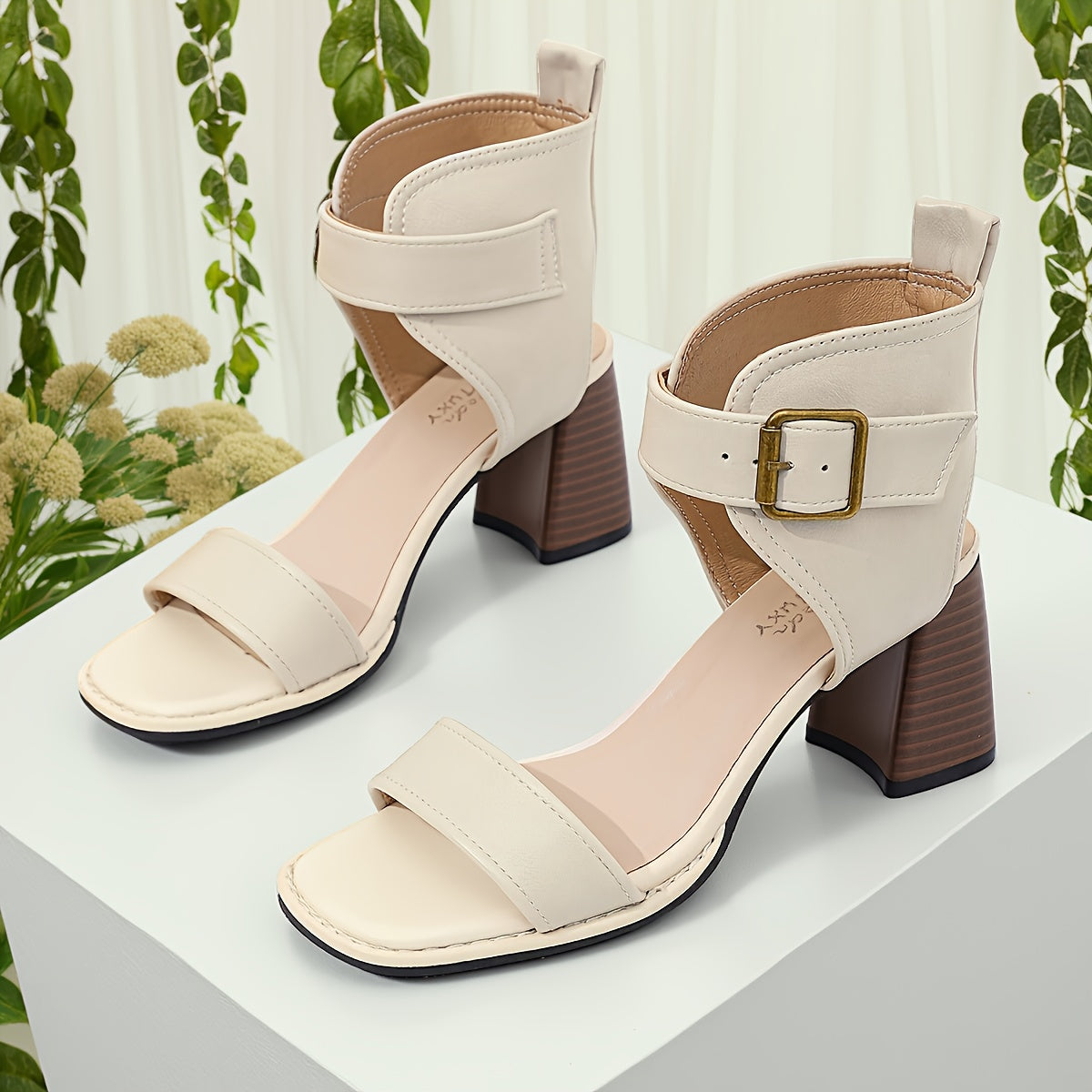 Women's Ultrahigh Heel Open Toe Sandals with Buckle
