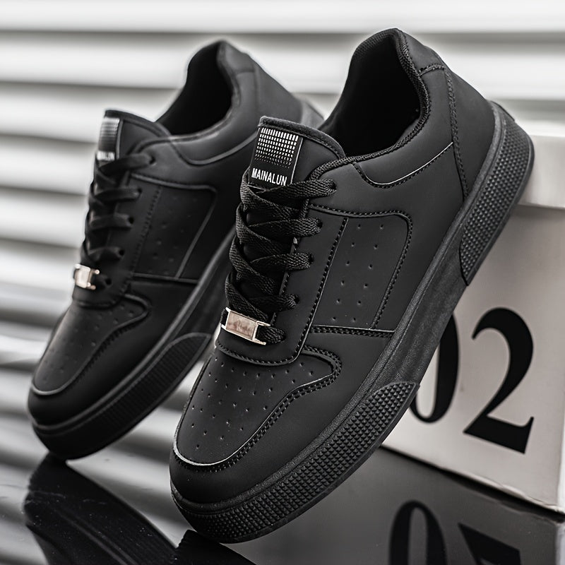 1 Pair of Men's Outdoor Sports Shoes, Lace-up Fitness Skateboarding Shoes, Athletic Casual Shoes, Walking Shoes, Easy to Wear for Large Sizes, Comfortable Soft Sole - ayq