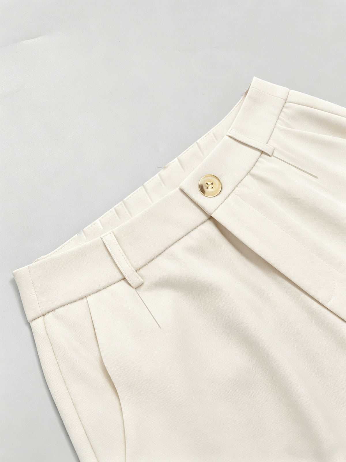 Elegant High-Waist Slightly Flared Polyester Suit Pants