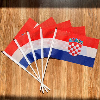 Croatian Handheld Polyester Flag 14x21cm for Events