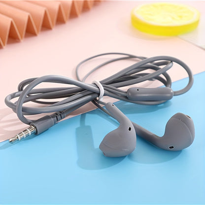 Anime-Inspired Wired Earphones with Microphone, 3.5mm Jack, Noise Isolating, Volume Control, Tangle-Free Cable, Plastic Semi-Open-Back Design, Compatible with Cellphones, Ideal for Running - Multiple Colors